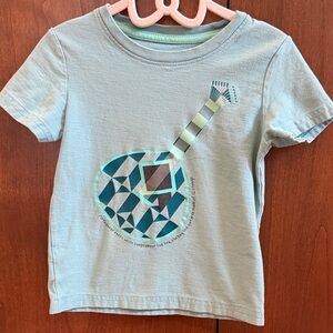 Tea Collection Kids Tee - Light Gray with Geometric Guitar